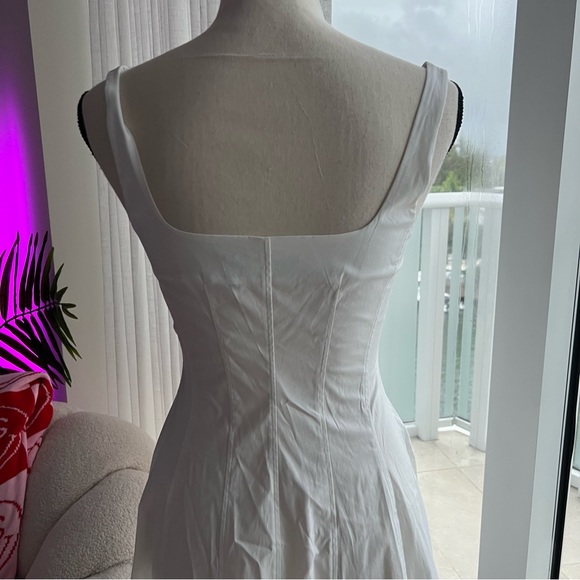 Theory Women’s White Scoop Neck Button Up Dress | US 0 - Picture 11 of 14